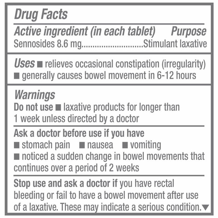 Medline Senna Natural Vegetable Laxative Tablets 8.6mg 100Ct