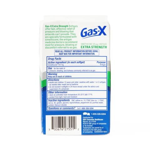 Gas-X Extra Strength Simethicone Anti-Gas Softgel 125mg 50Ct