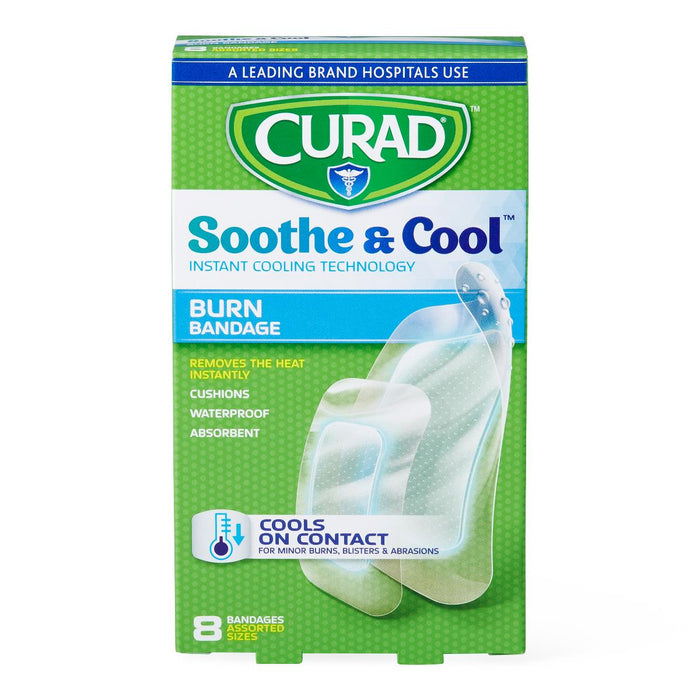 Curad Soothe And  Cool Burn Bandage Assorted Sizes 8CT