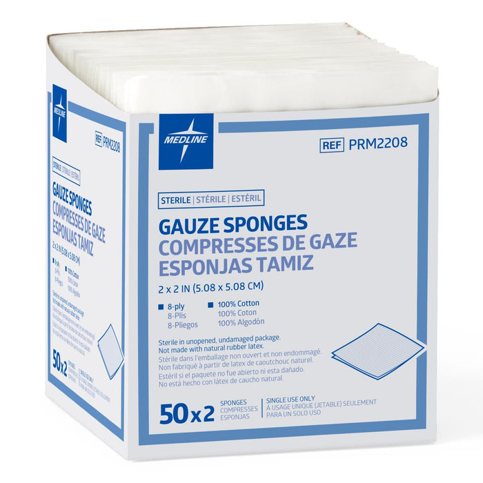 Gauze Sponge 2x2 8-Ply Sterile LF 2/PK