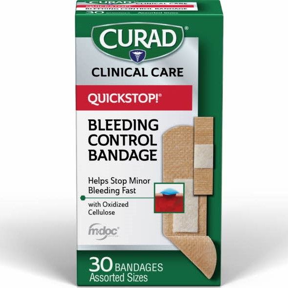 CURAD QuickStop! Bandages Assorted Sizes 30Ct