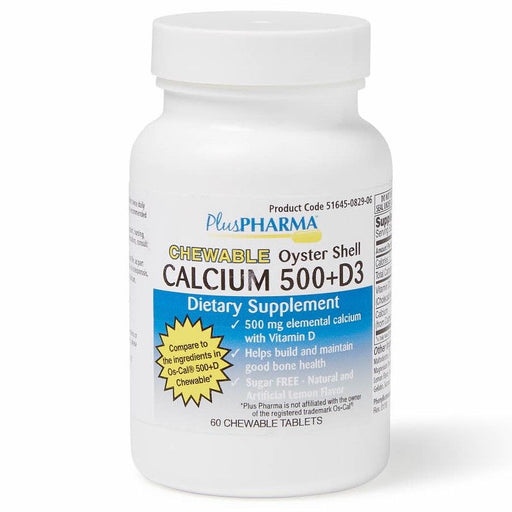 Chewable Calcium with Vitamin D3 Tablet 500mg 60Ct