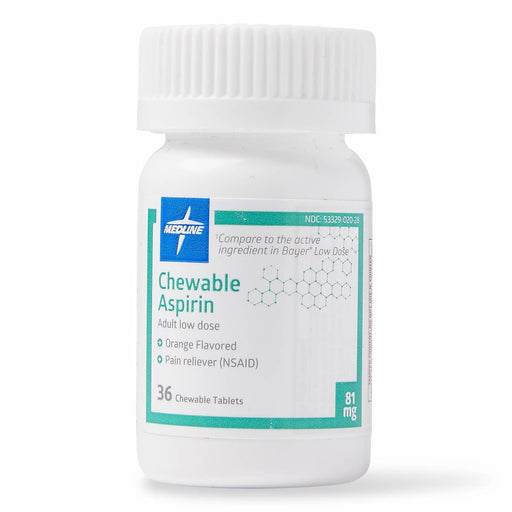 Medline tabletas masticables de aspirina 81 mg 36 unidades 