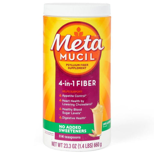 Metamucil 4-in-1 Psyllium Fiber Sugar-Free Powder Orange 23.3oz 1Ct