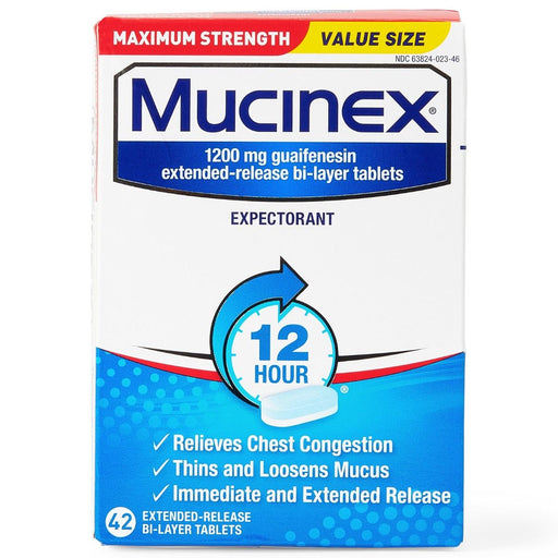 Mucinex Tableta de alivio prolongado 1200 mg 42 unidades 