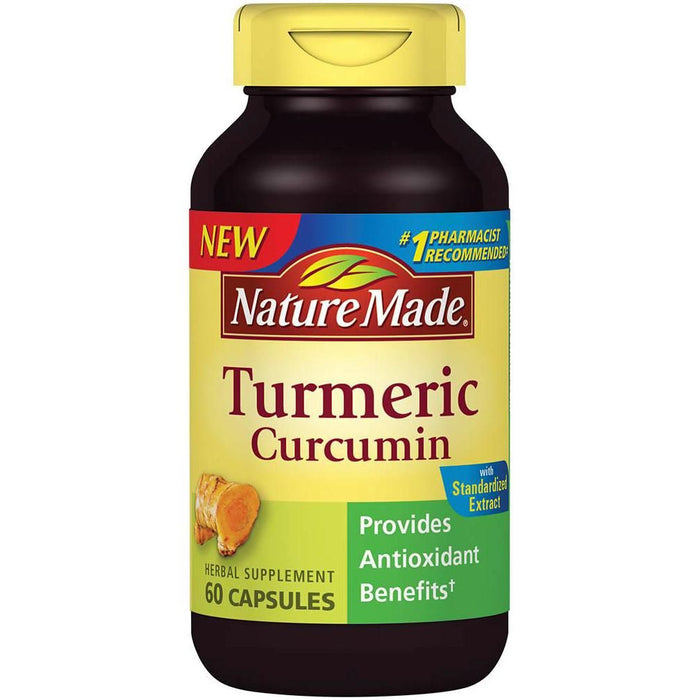 Cápsula de curcumina y cúrcuma hecha por la naturaleza 500 mg 60 unidades 