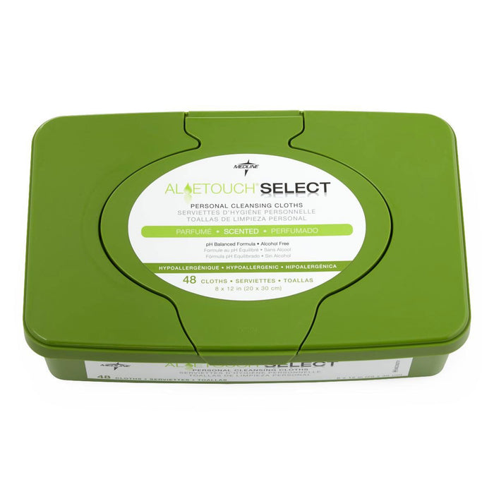 Aloetouch SELECT Premium Wipes 8x12 Scented, Tub 48Ct