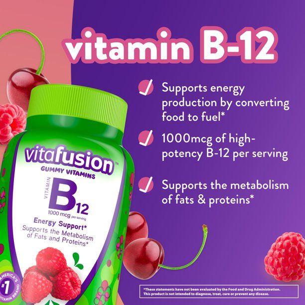 Vitafusion B-12 Vitamin Gummy Supplement 1000mcg 140Ct