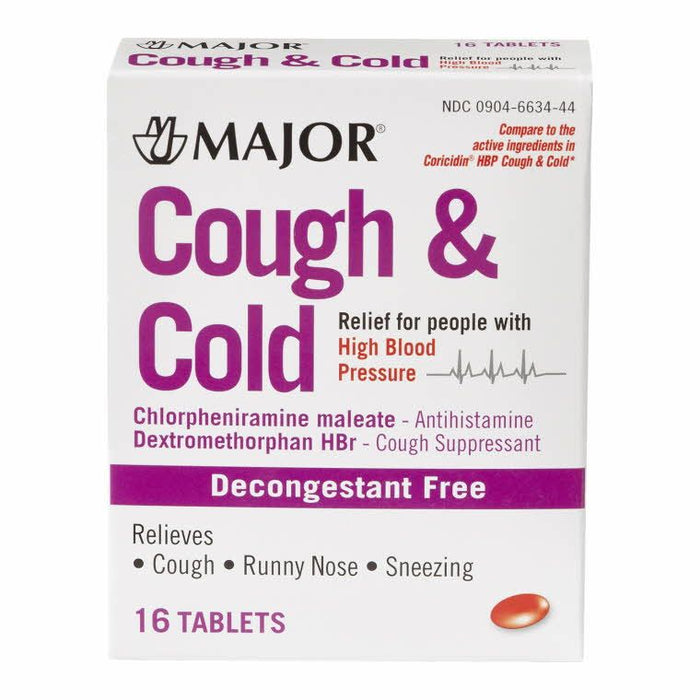 Major Decongestant Free Cough & Cold Relief 16Ct