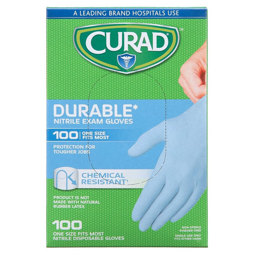 Guantes de examen de nitrilo CURAD Talla única 100 ct