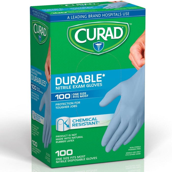 CURAD Nitrile Exam Gloves One Size 100Ct