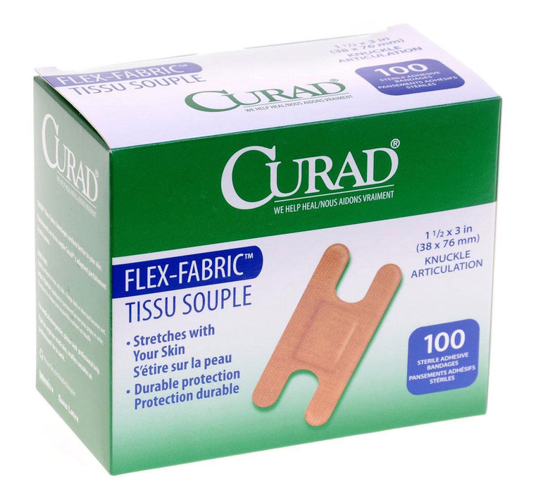 CURAD Flex-Fabric Adhesive Bandages Knuckle 100Ct