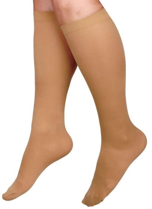 CURAD Knee Compression Hosiery 15-20mmHg Tan Reg 1Pr