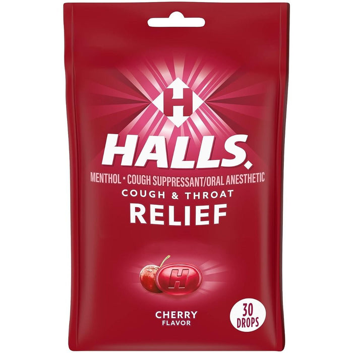 Halls Cherry Cough Drops 30Ct