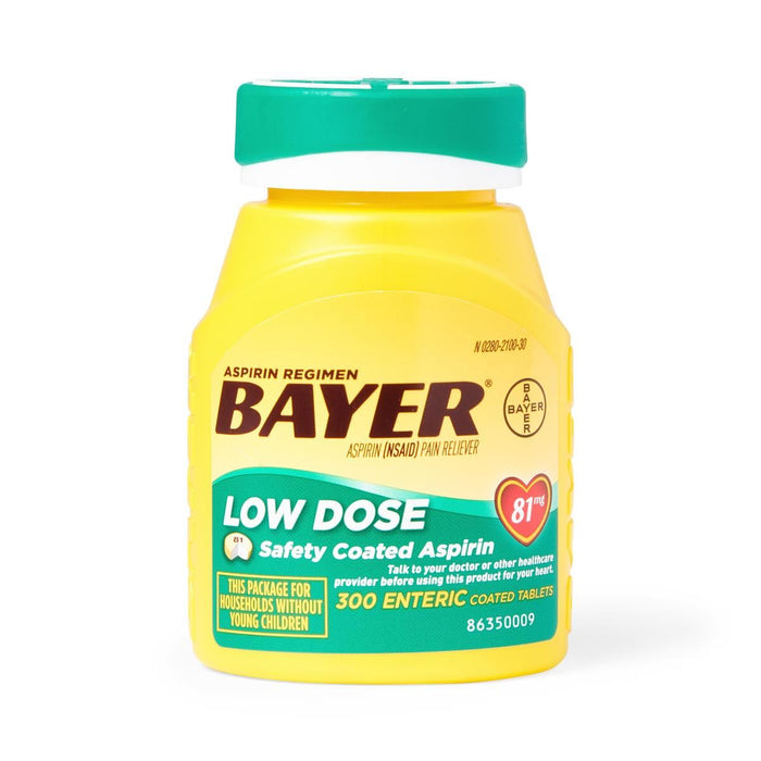 Bayer aspirina en dosis baja, 81 mg, 300 unidades