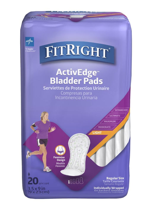 Medline FitRight Almohadillas para vejiga 3.5x9 ligeras 20 unidades 