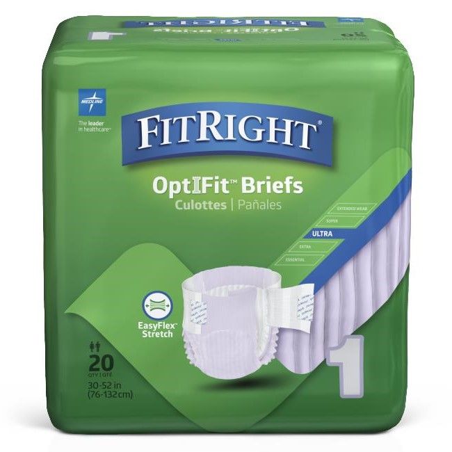 Medline FitRight OptiFit Stretch Ultra Brief 20Ct