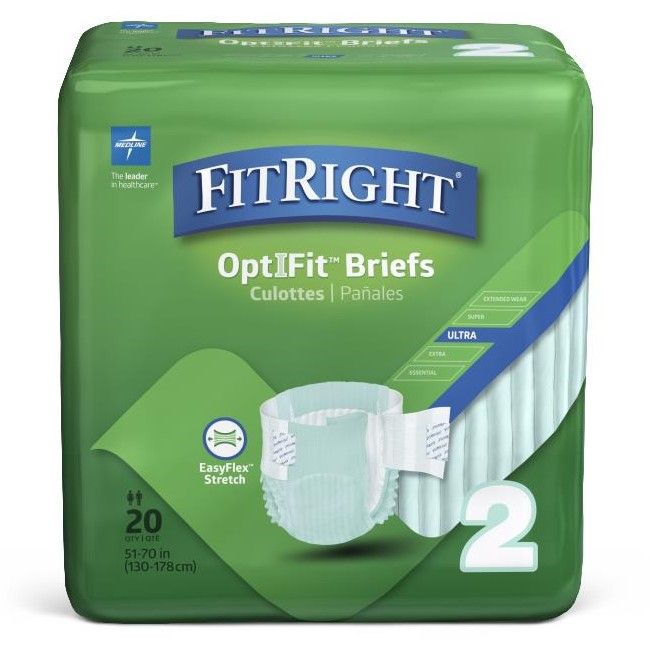 Medline FitRight OptiFit Stretch Ultra Brief 20Ct