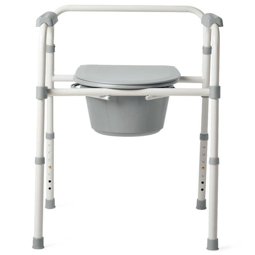 Cómoda plegable de acero Medline 3 en 1, capacidad de 350 lb, 1 unidad 