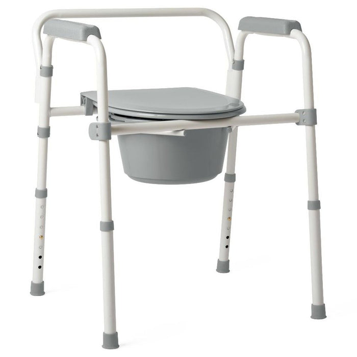 Cómoda plegable de acero Medline 3 en 1, capacidad de 350 lb, 1 unidad 