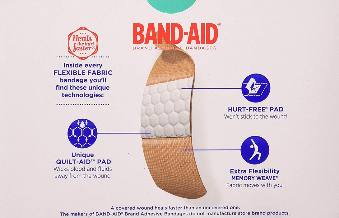 BAND-AID Flexible Fabric Bandages One Size 100Ct