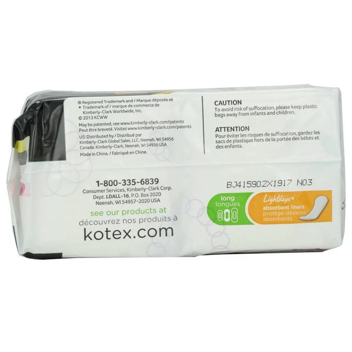 Protector de bragas U by Kotex Lightdays, largo, 16 unidades 