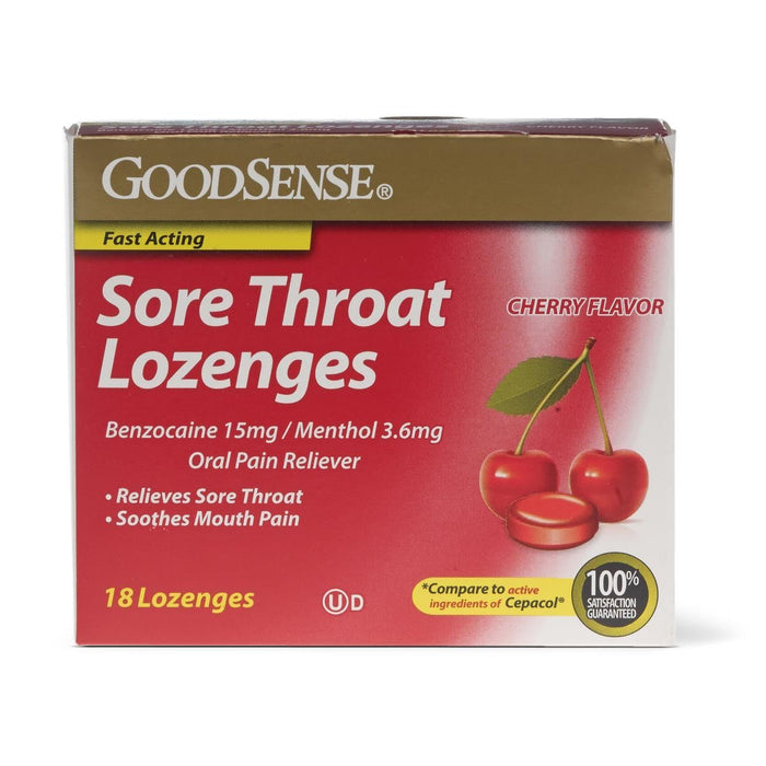 GoodSense Sore Throat Lozenges Cherry 18Ct