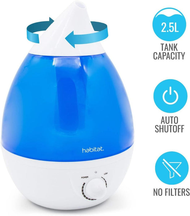 Humidificador Ultrasónico Habitat Cool Mist Tanque 2.5L