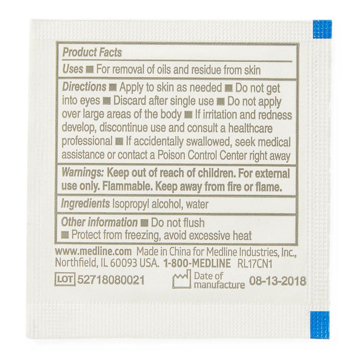 Medline Isopropyl Alcohol Prep Pad 1.125x2.375 200Ct