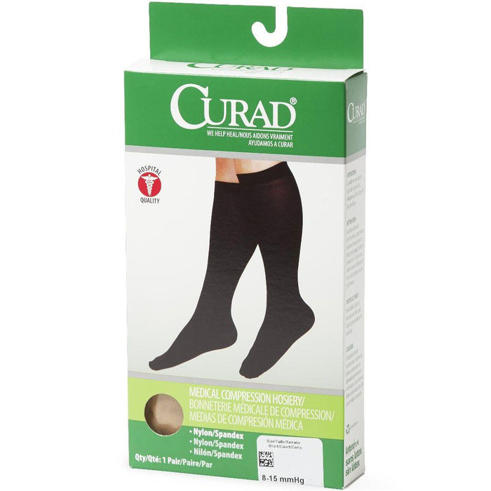 Medias de compresión para rodilla CURAD 15-20 mmHg Black Reg 1Pr