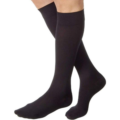 CURAD Knee Compression Hosiery 15-20mmHg Black Reg 1Pr