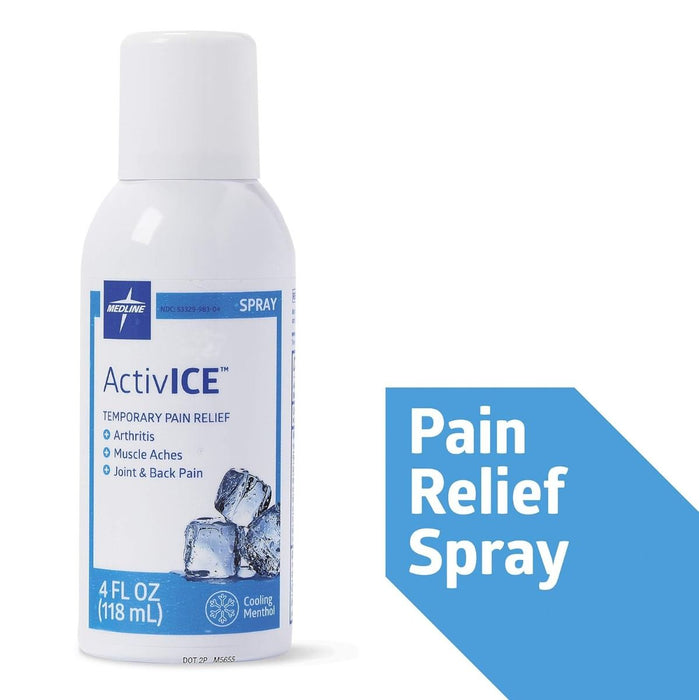 Medline ActivICE Topical Pain Reliever 4oz Spray 1Ct