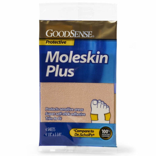 GoodSense Moleskin Plus Sheet 4-1/8 x 3-3/8 4Ct