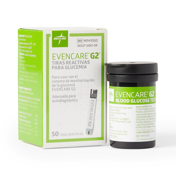 EVENCARE G2 Blood Glucose Test Strips 50Ct