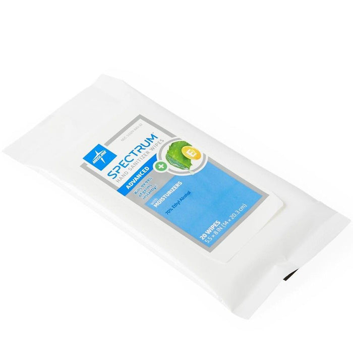 Medline Spectrum Adv Hand Sanitizer Wipes 5.5x8 20Ct