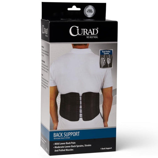 CURAD Back Supports with Dual-Pulley System Black 1Ct