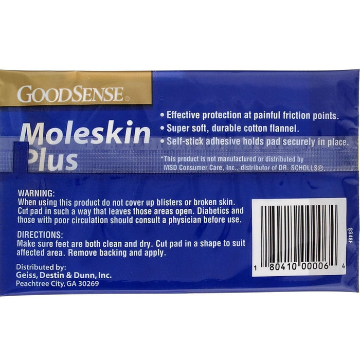 GoodSense Moleskin Plus Sheet 4-1/8 x 3-3/8 4Ct