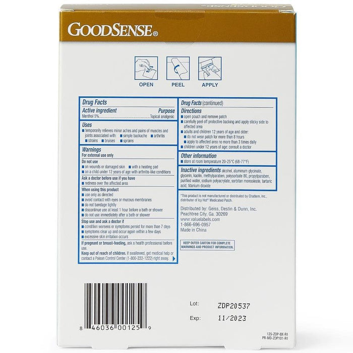 GoodSense X-Strength Medicated Cold/Hot Patch 5Ct