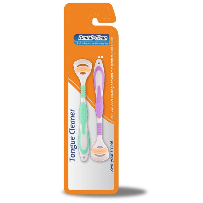 Disposable Tongue Scraper with Brush Twin-Pack