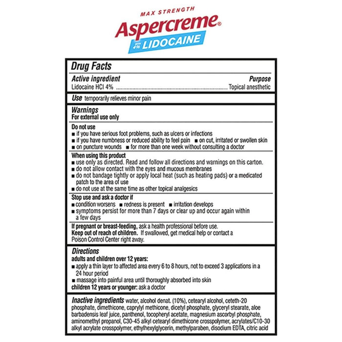 Aspercreme Lidocaine Roll-On, Lidocaine HCL 4%