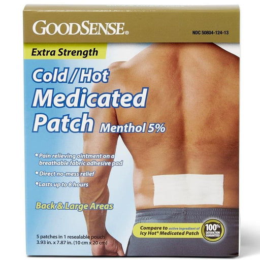 Parche medicado para frío/calor GoodSense X-Strength, 5 unidades 