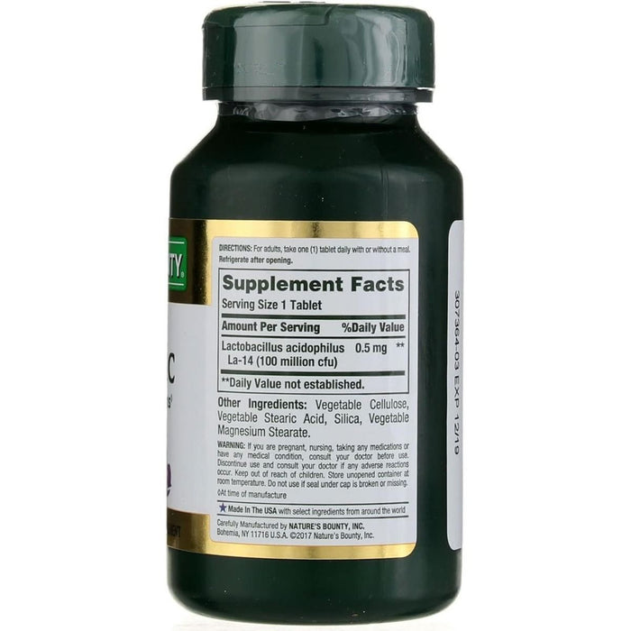 Nature's Bounty Probiotic Acidophilus Tablets 120Ct
