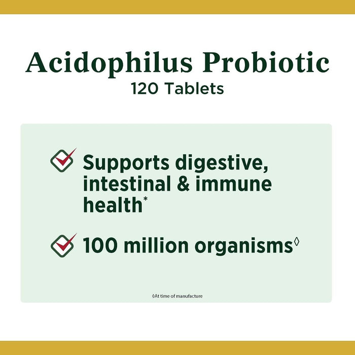 Nature's Bounty Probiotic Acidophilus Tablets 120Ct