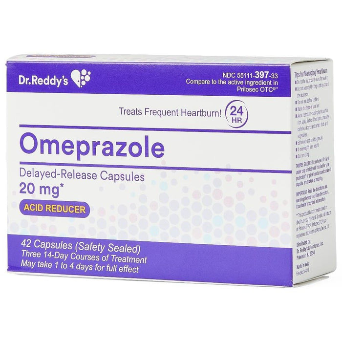 Omeprazol Antiácido De Liberación Retardada Cápsulas 20mg 42Ct 