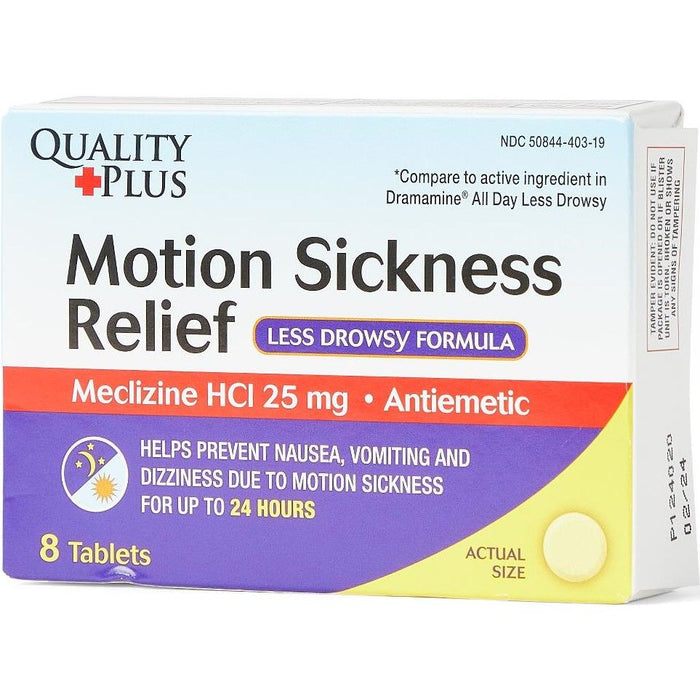 Meclizine Anti-Nausea Motion Sickness Tablet 25mg 8Ct