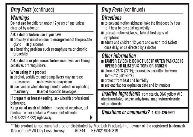 Meclizine Anti-Nausea Motion Sickness Tablet 25mg 8Ct