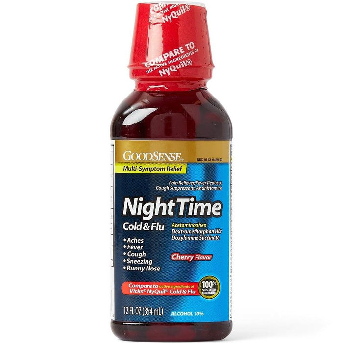 GoodSense Nighttime Cough Cold Flu Medicine 12oz 1Ct