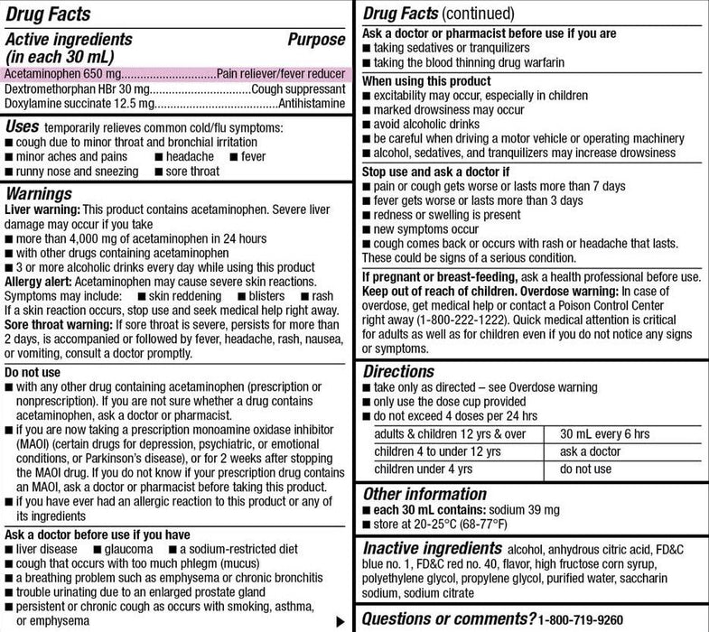 GoodSense Nighttime Cough Cold Flu Medicine 12oz 1Ct