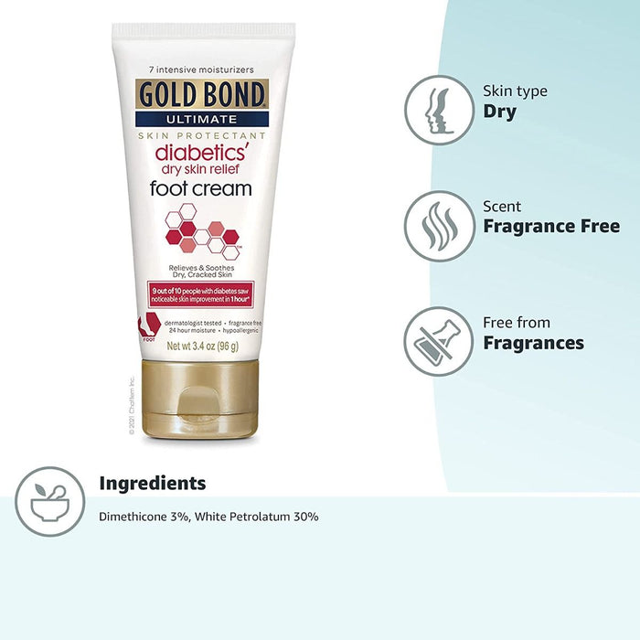 Gold Bond Ultimate Medicated Diabetic Foot Cream 3.4oz 1Ct