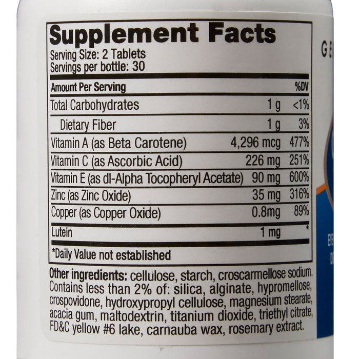 GeriCare Eye Multivitamin and Mineral Tablet with Lutein, 60Ct